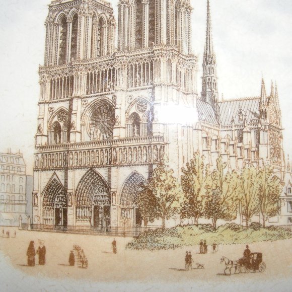 Notre Dame Church Paris France French Albert Blanchet Decor Plate - Picture 6 of 15